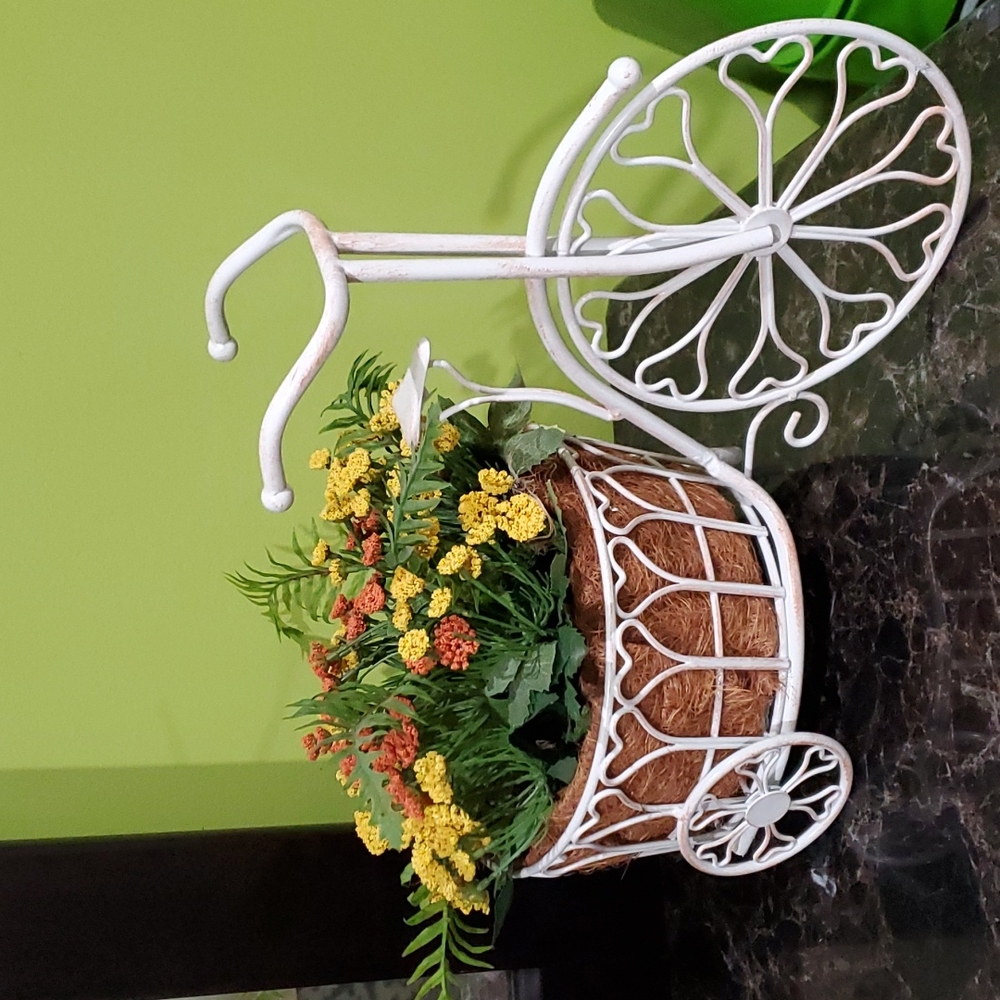 Rustic bike patio arrangement